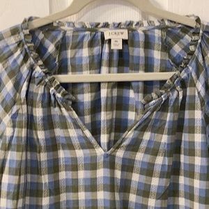 J.Crew plaid summer popover size xl. NWOT